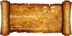 Dobos Deodát névjegykártya